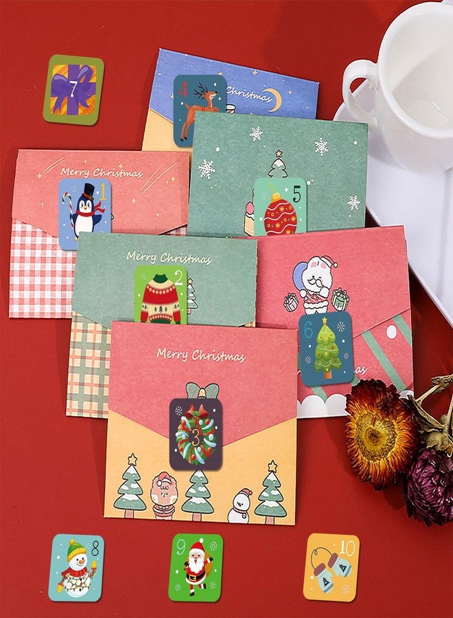 Lucleag 250PCS Christmas Advent Calendar Number Stickers for Kids, Adorable 1-25 Xmas Number Sticker Xmas Calendar Sticker for Christmas Craft DIY Gift Labels Envelope Sealing Stickers - Image 5